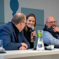Das erste Podiumsgespräch mit Eliza Diekmann, Guido Massfeller und Thorsten Krüger