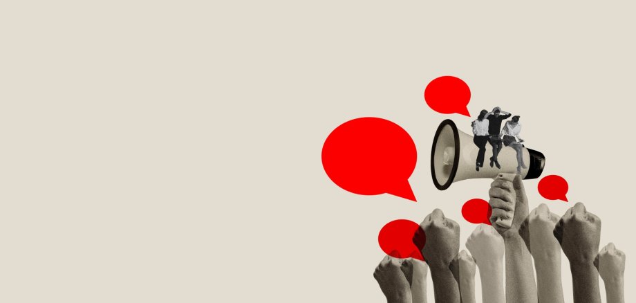 Meinung mit Megafon kundtun