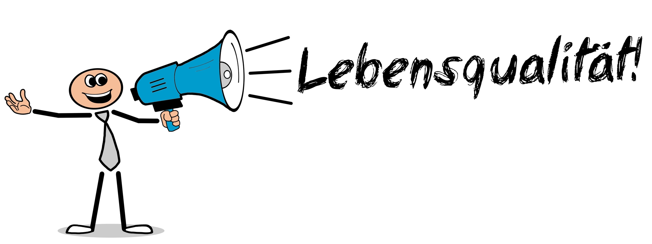 Lautsprecher und das Wort "Lebensqualität"