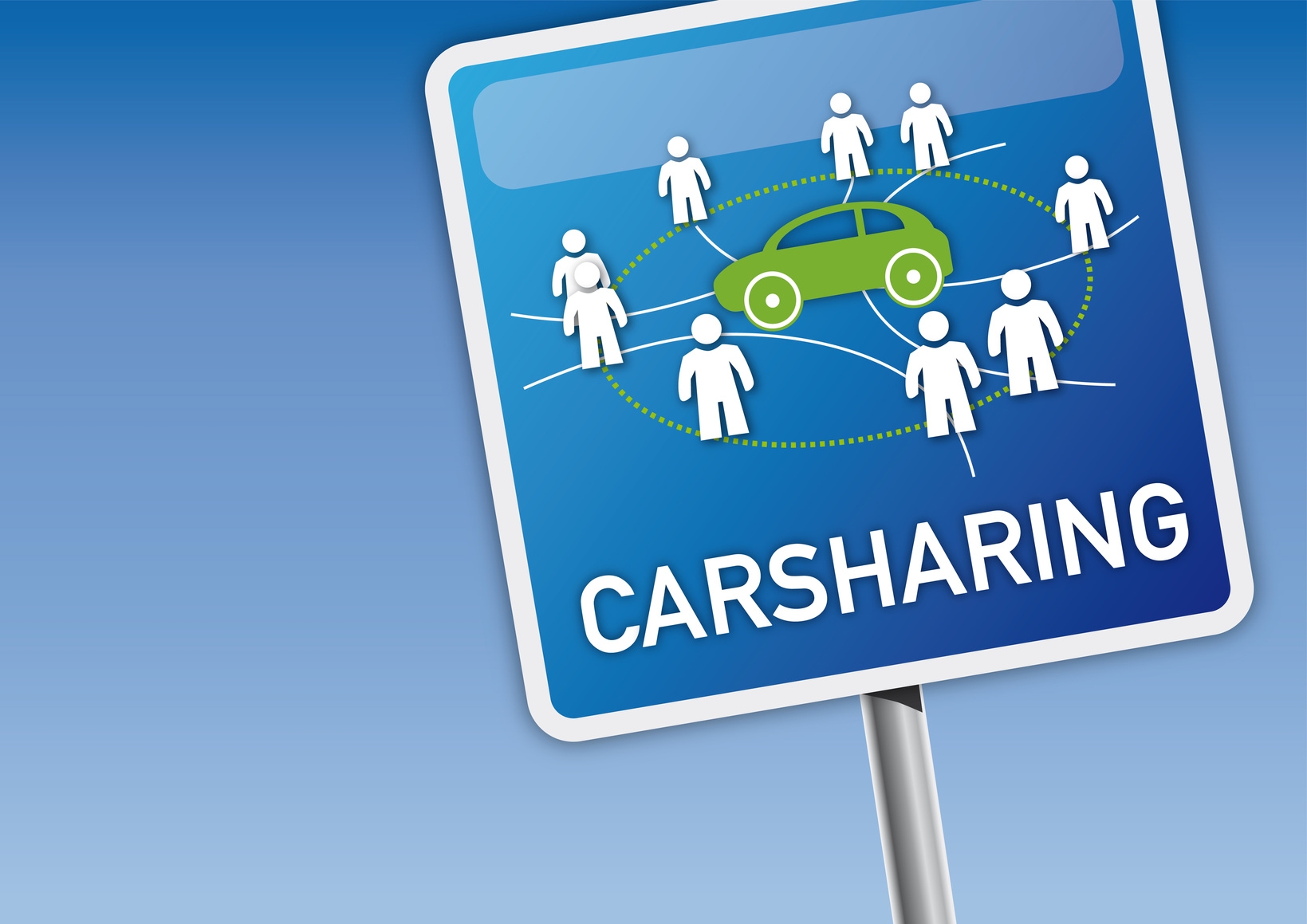 Carsharing-Schild mit Himmel Carsharing-Schild mit Himmel