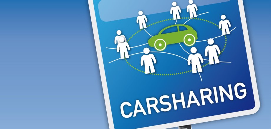 Carsharing-Schild mit Himmel