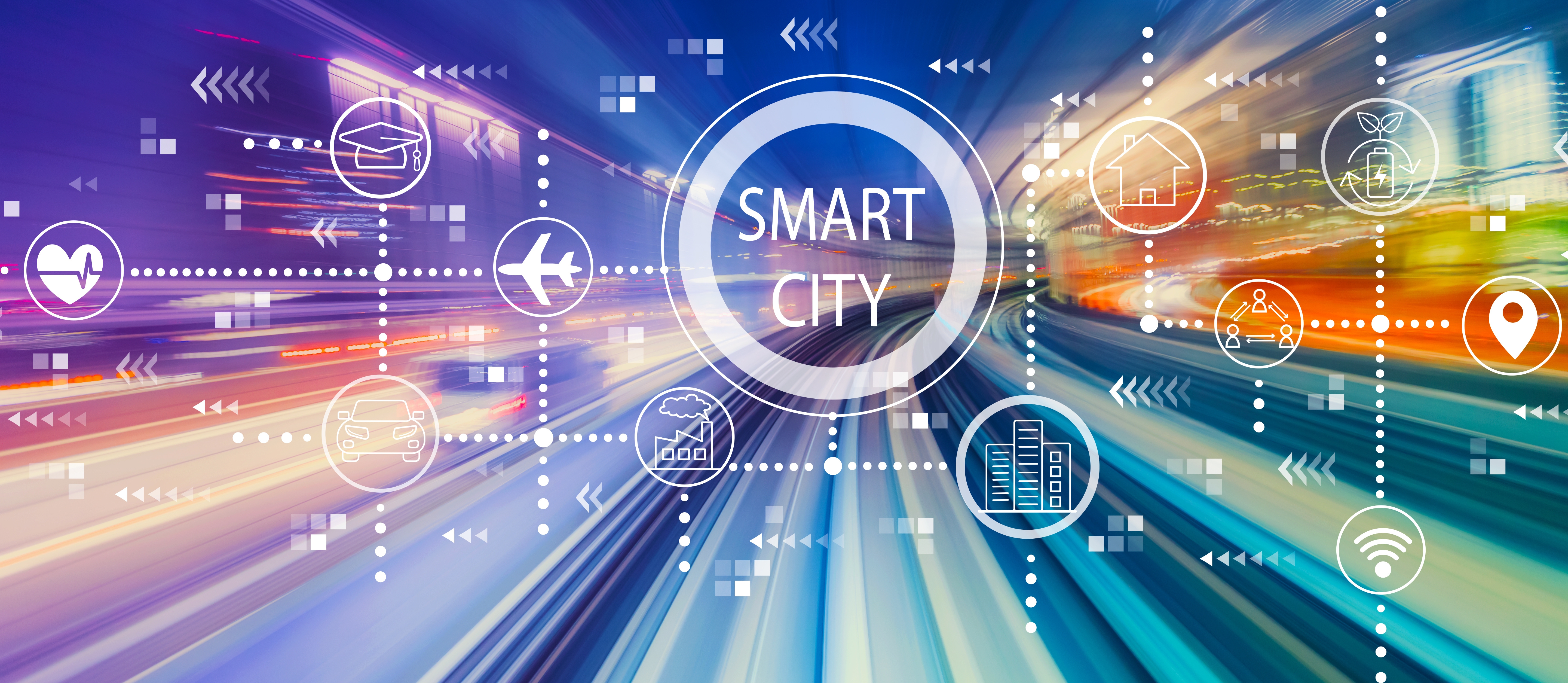 Smart city concept with high speed motion blur Smart city concept with high speed motion blur