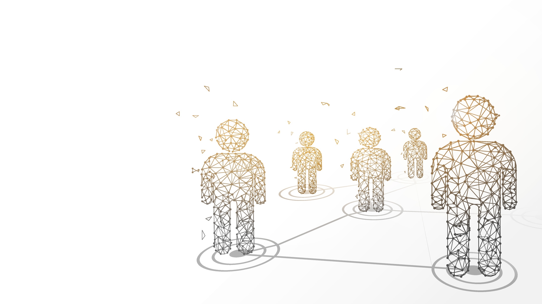 Digitale Abbildung, wie Personen durch Linien vernetzt werden. Digitale Abbildung, wie Personen durch Linien vernetzt werden.