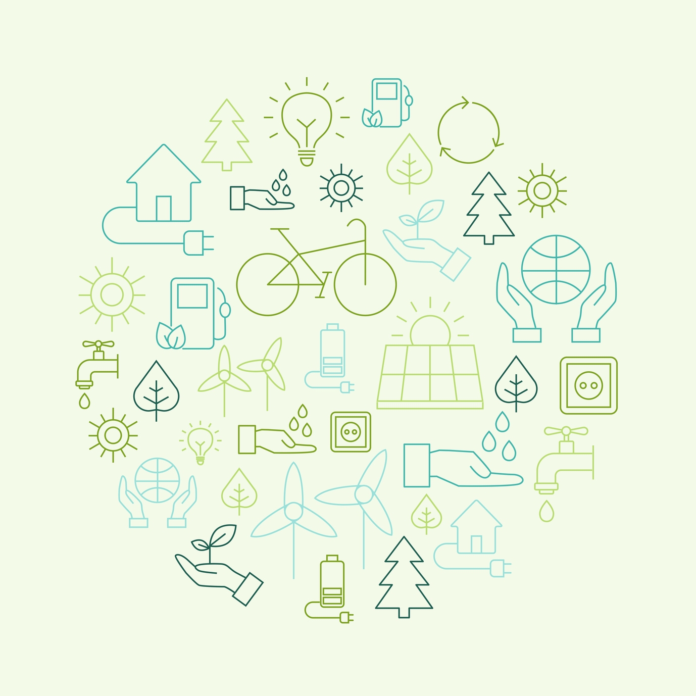 Illustration Cluster Erneuerbare Energien Illustration Cluster Erneuerbare Energien
