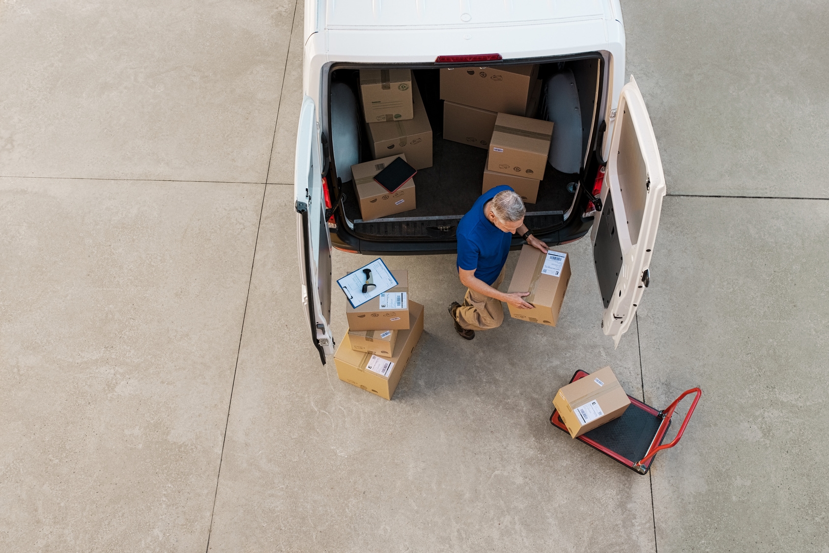 Courier delivering parcel Courier delivering parcel