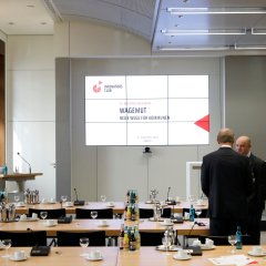 
Sitzungssaal des diesjährigen Deutschlandforums in den Räumlichkeiten der KfW Bankengruppe. 
